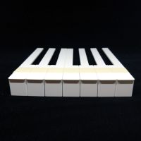Klaviertastenbelag mit Fronten - weiß - 50mm
